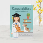 Herzlichen Glückwunsch Veterinarian Vet DVM Abschl Karte (Gelbe Blume)