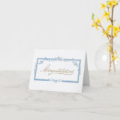 Herzlichen Glückwunsch! Vintager Blumenrahmen Karte (Gelbe Blume)