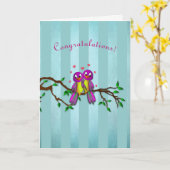 Herzlichen Glückwunsch! - Vögel lieben Karte (Gelbe Blume)