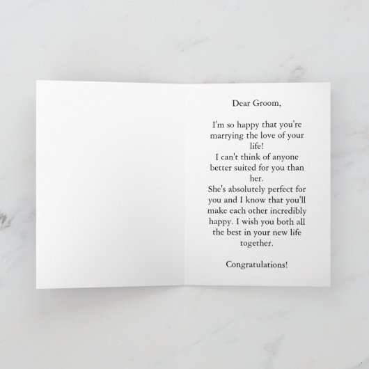 Herzlichen Glückwunsch vom Trauzeuge Karte (Innenseite)