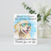 Herzlichen Glückwunsch von uns allen zur sonnigen  Postkarte (Stehend Vorderseite)