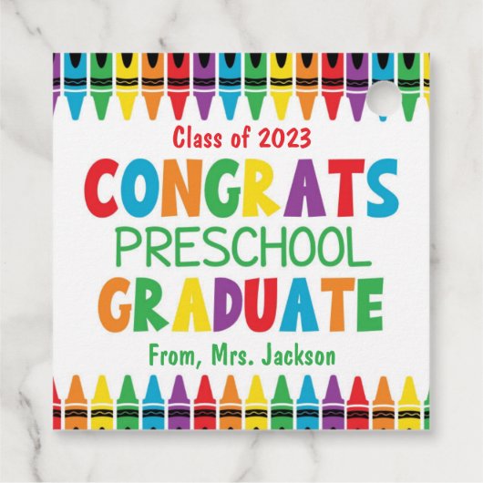 Herzlichen Glückwunsch Vorschulabschluss Geschenkanhänger (Rückseite)