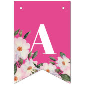 Herzlichen Glückwunsch Watercolor Pink Roses Balle Wimpelkette (Dritte Fahne)