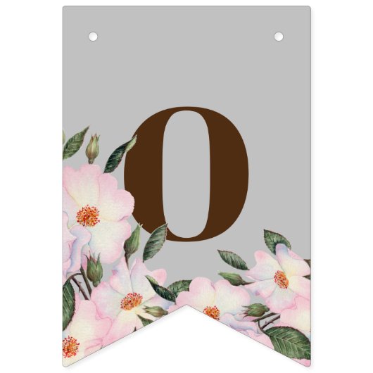 Herzlichen Glückwunsch Watercolor Pink Roses Balle Wimpelkette (Zweite Fahne)