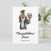 Herzlichen Glückwunsch Watercolor White Skin Girls (Stehend Vorderseite)