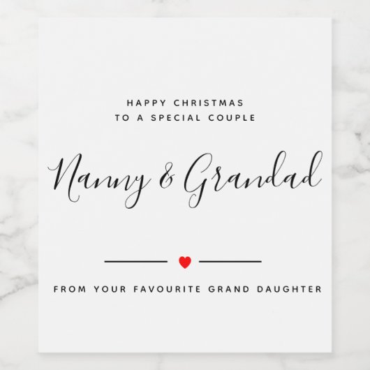 Herzlichen Glückwunsch Weihnachten Weinetikett (Einzelnes Label)