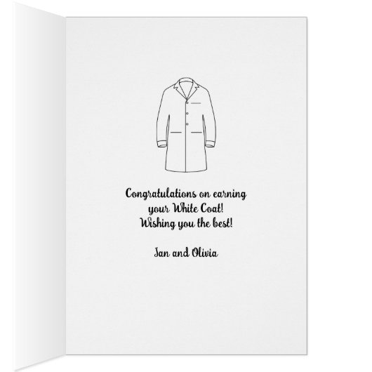 Herzlichen Glückwunsch White Coat Zeremonie Doktor (Innen (Rechts))