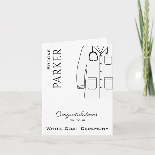 Herzlichen Glückwunsch White Coat Zeremonie Doktor Karte (Vorderseite)
