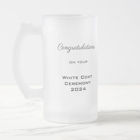 Herzlichen Glückwunsch White Coat Zeremonie Doktor Mattglas Bierglas (Links)