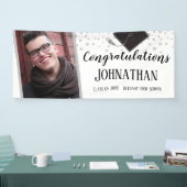 Herzlichen Glückwunsch White Confetti Foto Abschlu Banner (Messe)