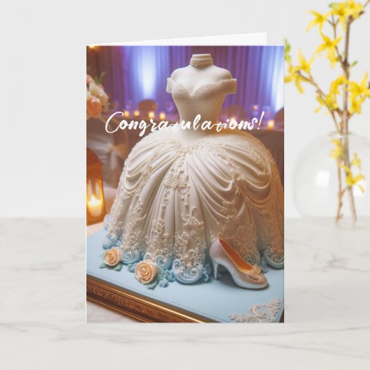 Herzlichen Glückwunsch White Floral Brautparty Car Karte (Gelbe Blume)