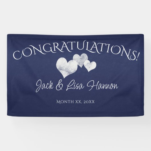 Herzlichen Glückwunsch White Hearts zur Hochzeit d Banner (Horizontal)