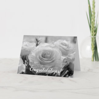 Herzlichen Glückwunsch White Roses Hochzeit Karte