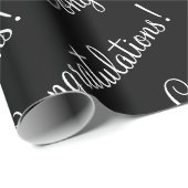 Herzlichen Glückwunsch White Script Wedding Gradul Geschenkpapier (Rolleneckpunkt)