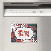 Herzlichen Glückwunsch - Winter Floral Glückwunsch Magnet (In Situ (Geschirrspüler))