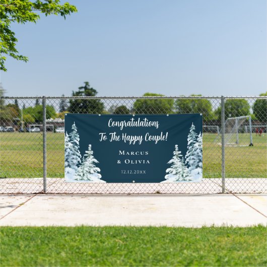 Herzlichen Glückwunsch Winter Verlobung Hochzeit Banner (Insitu)