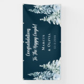 Herzlichen Glückwunsch Winter Verlobung Hochzeit Banner (Vertikal)