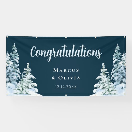 Herzlichen Glückwunsch Winter Wedding Banner (Horizontal)