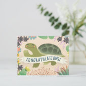 Herzlichen Glückwunsch Wüste Tortoise Postkarte (Stehend Vorderseite)