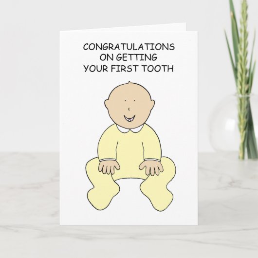 Herzlichen Glückwunsch zu Baby's First Tooth Karte (Vorderseite)