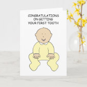 Herzlichen Glückwunsch zu Baby's First Tooth Karte (Gelbe Blume)