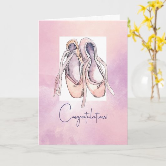 Herzlichen Glückwunsch zu Ballet Performance Water Karte (Gelbe Blume)