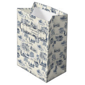 Herzlichen Glückwunsch zu Blue and Creme Mittlere Geschenktüte (Vorderseite Schrägansicht)
