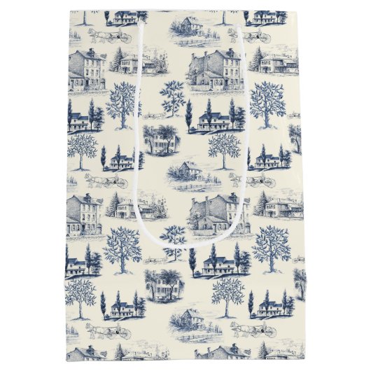 Herzlichen Glückwunsch zu Blue and Creme Mittlere Geschenktüte (Rückseite)