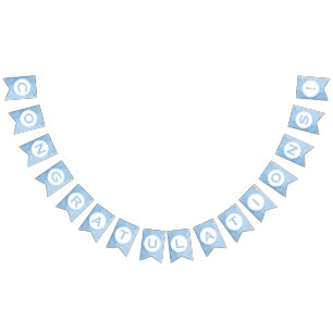 Herzlichen Glückwunsch zu Blue Watercolor Wash! Wimpelkette