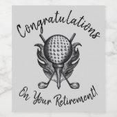 Herzlichen Glückwunsch zu den Rentirement Golf Bal Weinetikett (Einzelnes Label)