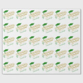 Herzlichen Glückwunsch zu der Monogram Green Gold  Geschenkpapier (Flach)