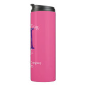 Herzlichen Glückwunsch zu der Monogramm Name Pink Thermosbecher (Nach rechts gedreht)