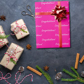 Herzlichen Glückwunsch zu heißen rosa Weiß Geschenkpapier