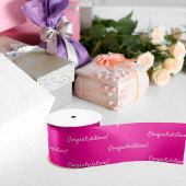 Herzlichen Glückwunsch zu heißen rosa Weiß Satinband