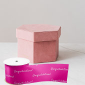 Herzlichen Glückwunsch zu heißen rosa Weiß Satinband