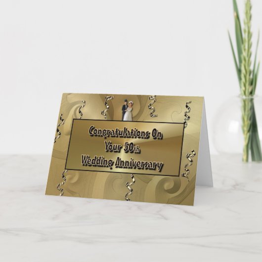 Herzlichen Glückwunsch zu Ihrem 50. Hochzeitstag Karte (Vorderseite)