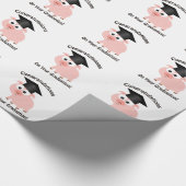 Herzlichen Glückwunsch zu Ihrem Abschluss! Schwein Geschenkpapier (Ecke)