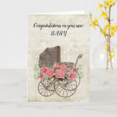 Herzlichen Glückwunsch zu Ihrem Baby Karte (Gelbe Blume)