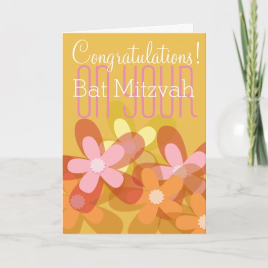 Herzlichen Glückwunsch zu Ihrem Bat Mitzvah floral Karte (Vorderseite)