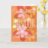 Herzlichen Glückwunsch zu Ihrem Bat Mitzvah floral Karte (Gelbe Blume)