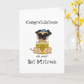 Herzlichen Glückwunsch zu Ihrem Bat Mitzvah-Mops H Karte (Gelbe Blume)