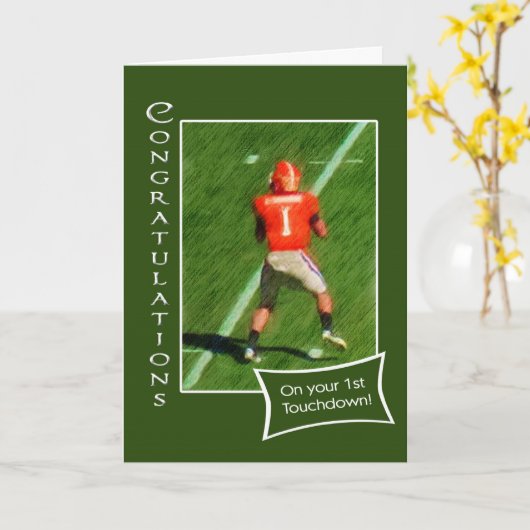 Herzlichen Glückwunsch zu Ihrem ersten Touchdown Karte (Gelbe Blume)