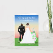 Herzlichen Glückwunsch zu Ihrem Hochzeitstag Golfs Karte (Vorderseite)