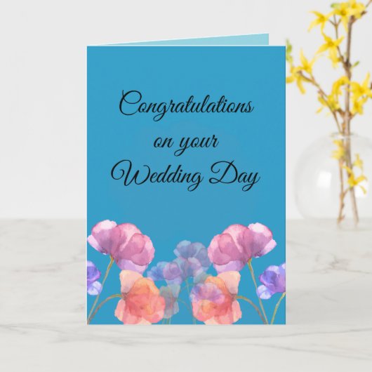 Herzlichen Glückwunsch zu Ihrem Hochzeitstag Karte (Gelbe Blume)