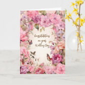 Herzlichen Glückwunsch zu Ihrem Hochzeitstag Karte (Gelbe Blume)