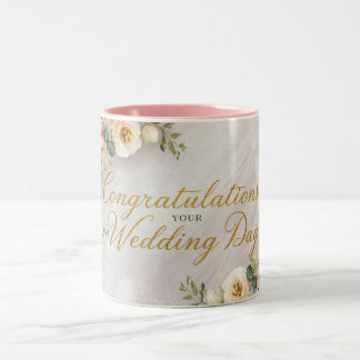 Herzlichen Glückwunsch zu Ihrem Hochzeitstag Zweifarbige Tasse