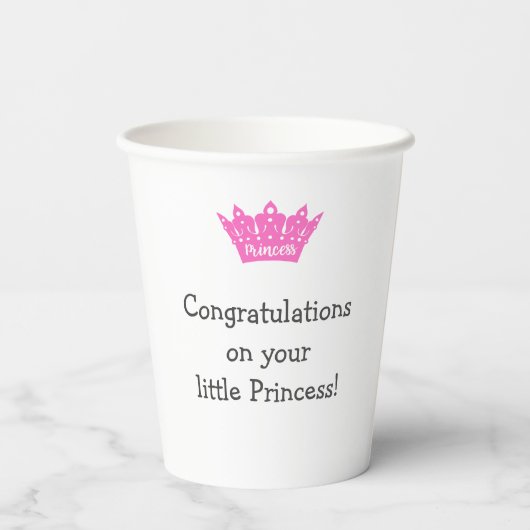 Herzlichen Glückwunsch zu Ihrem kleinen Prinzessin Pappbecher (Rückseite)