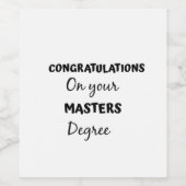 Herzlichen Glückwunsch zu Ihrem Master-Abschluss  Weinetikett (Einzelnes Label)