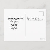 Herzlichen Glückwunsch zu Ihrem Mathematikstudium  Postkarte (Rückseite)