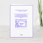 Herzlichen Glückwunsch zu Ihrem neuen Baby Blue Ki Karte (Rückseite)